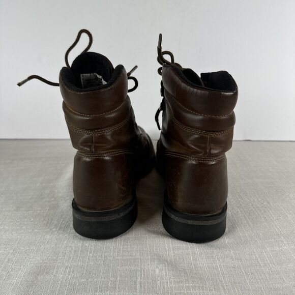 VTG Justin Basics Brown Kiltie Distressed Chore Work Boots Women’s Sz 7.5B - Picture 3 of 16